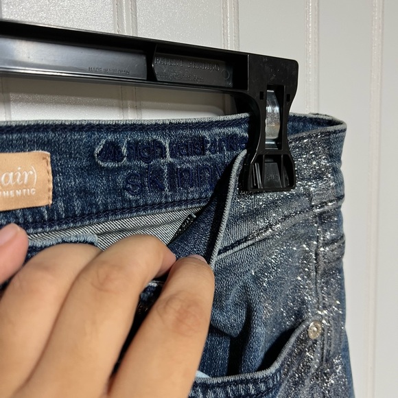 NWT 7 FOR ALL MANKIND B(air) High-waist Ankle Skinny Jeans 27 Glitter - Picture 9 of 13